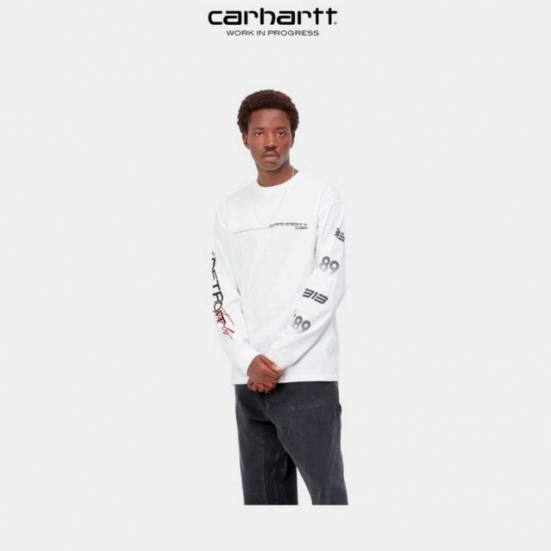 Carhartt Wip Detroit Turbo Long Sleeve T-Shirt Vita | SE0000888