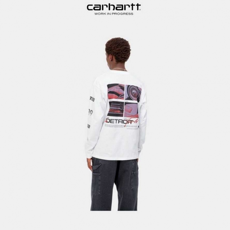 Carhartt Wip Detroit Turbo Long Sleeve T-Shirt Vita | SE0000888