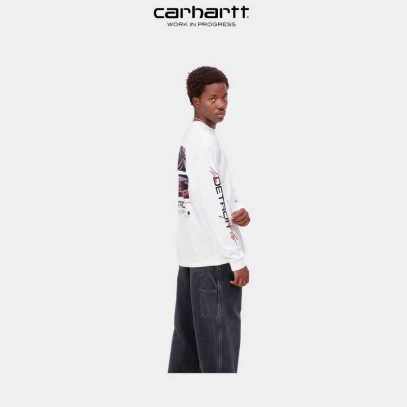 Carhartt Wip Detroit Turbo Long Sleeve T-Shirt Vita | SE0000888