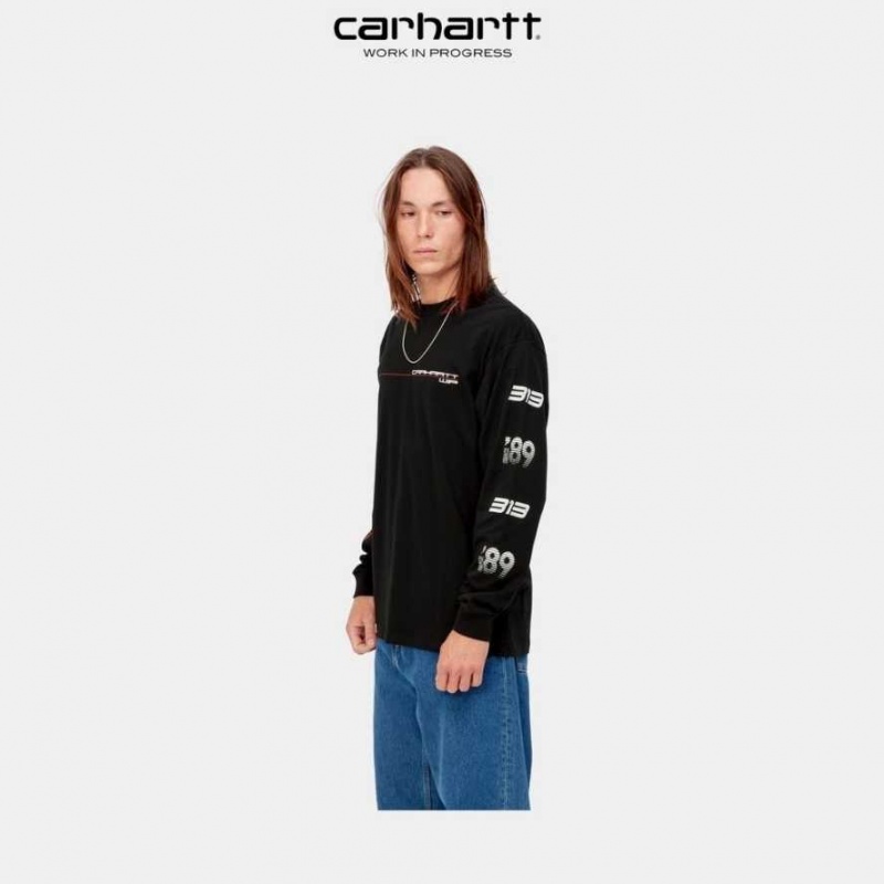 Carhartt Wip Detroit Turbo Long Sleeve T-Shirt Svarta | SE0000889