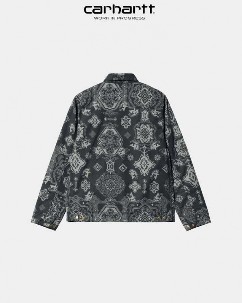 Carhartt Wip Detroit Verse Print Jacket Svarta | SE0000028