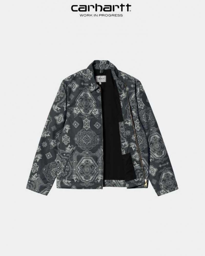 Carhartt Wip Detroit Verse Print Jacket Svarta | SE0000028