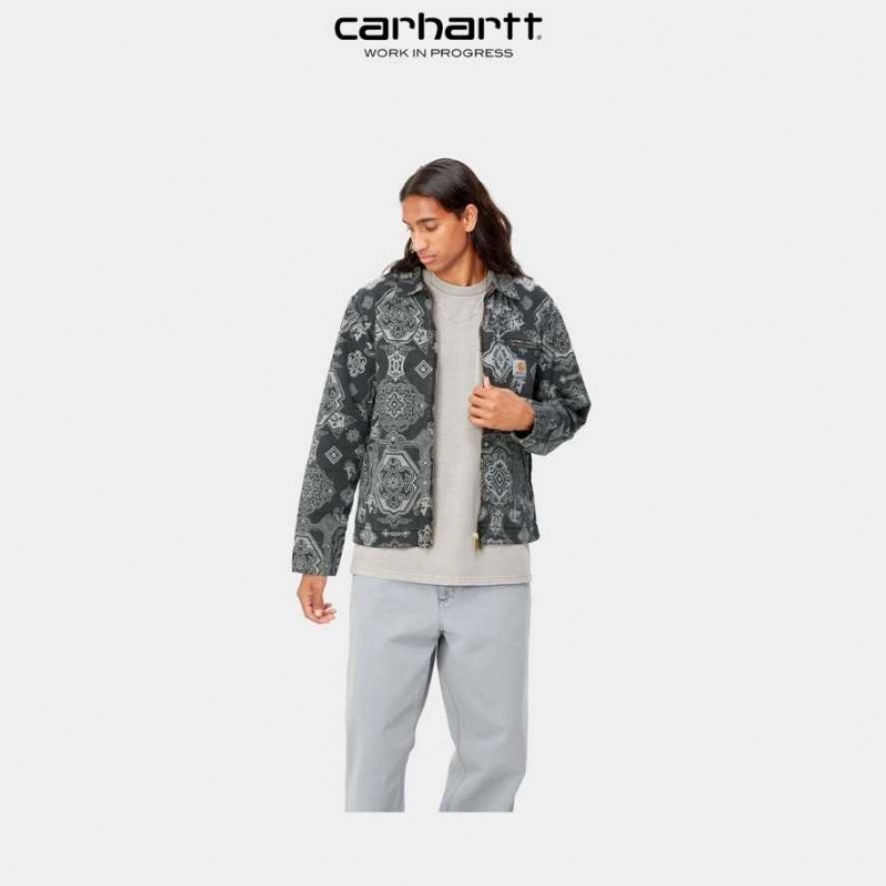 Carhartt Wip Detroit Verse Print Jacket Svarta | SE0000028