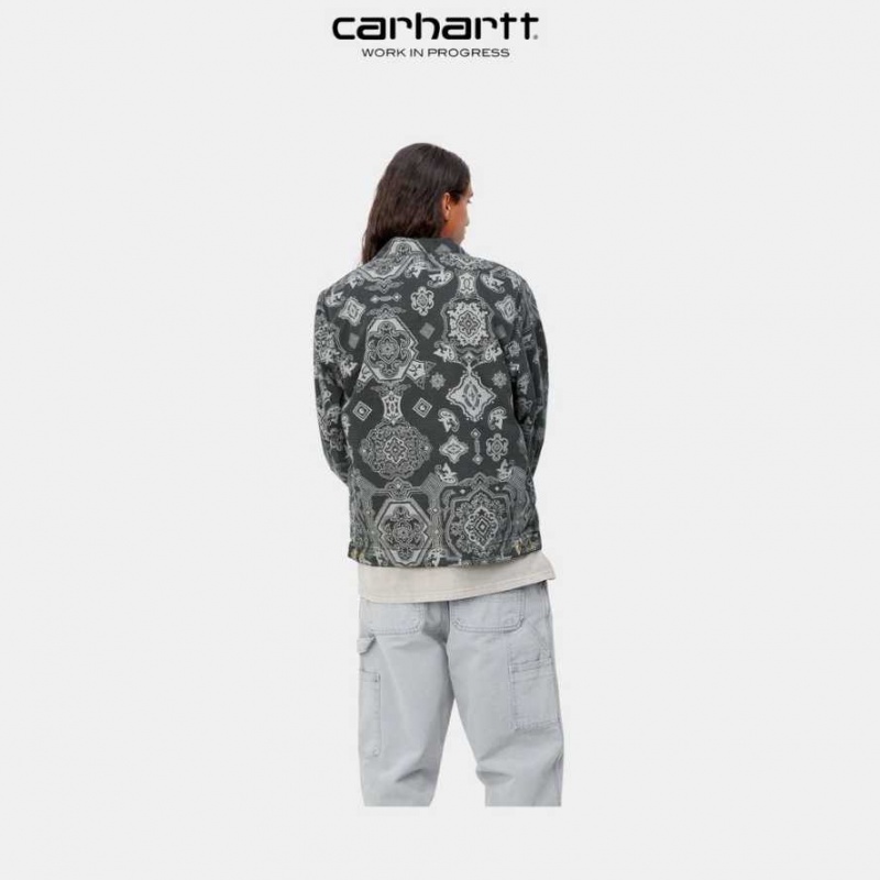 Carhartt Wip Detroit Verse Print Jacket Svarta | SE0000028