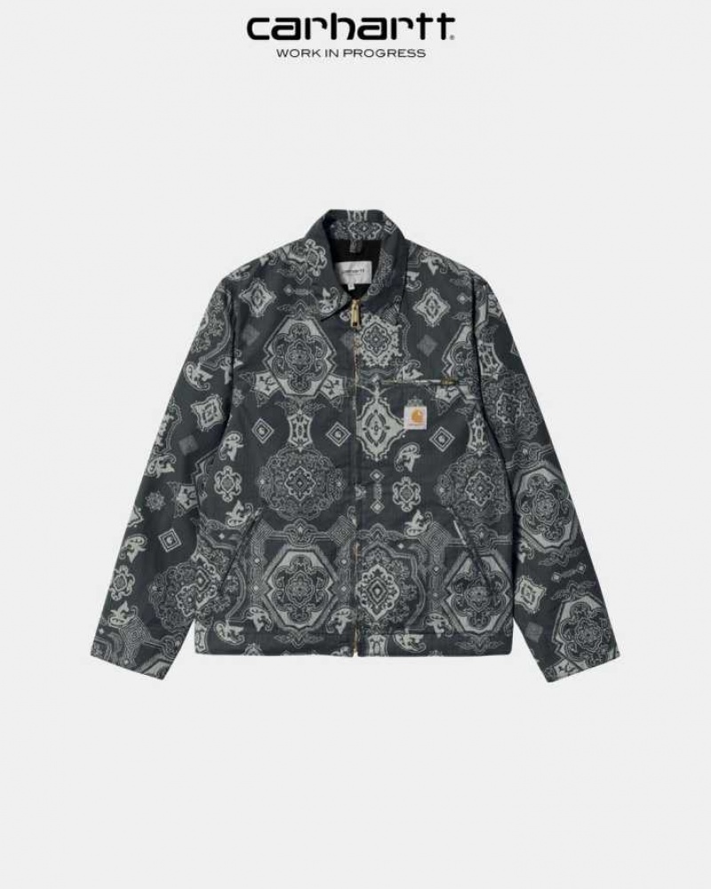 Carhartt Wip Detroit Verse Print Jacket Svarta | SE0000028