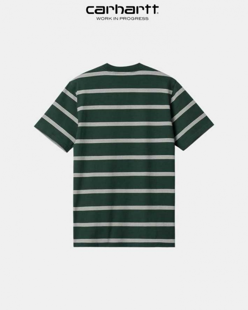 Carhartt Wip Glover Stripe T-Shirt Juniper | SE0000921