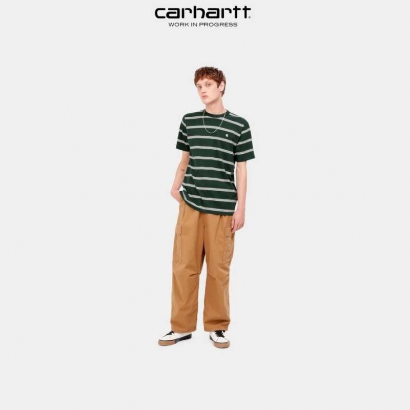 Carhartt Wip Glover Stripe T-Shirt Juniper | SE0000921