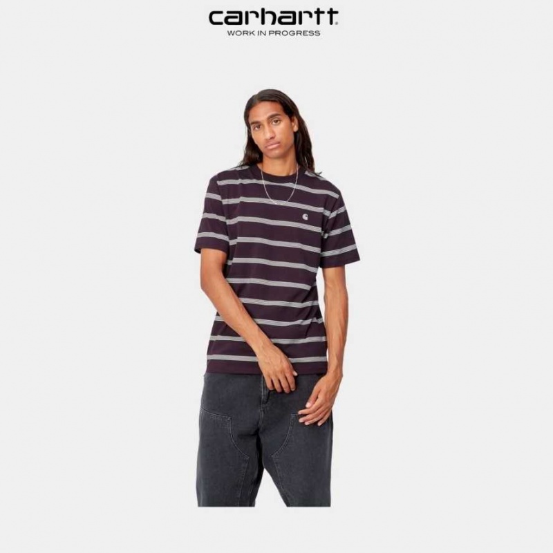 Carhartt Wip Glover Stripe T-Shirt Mörk | SE0000919