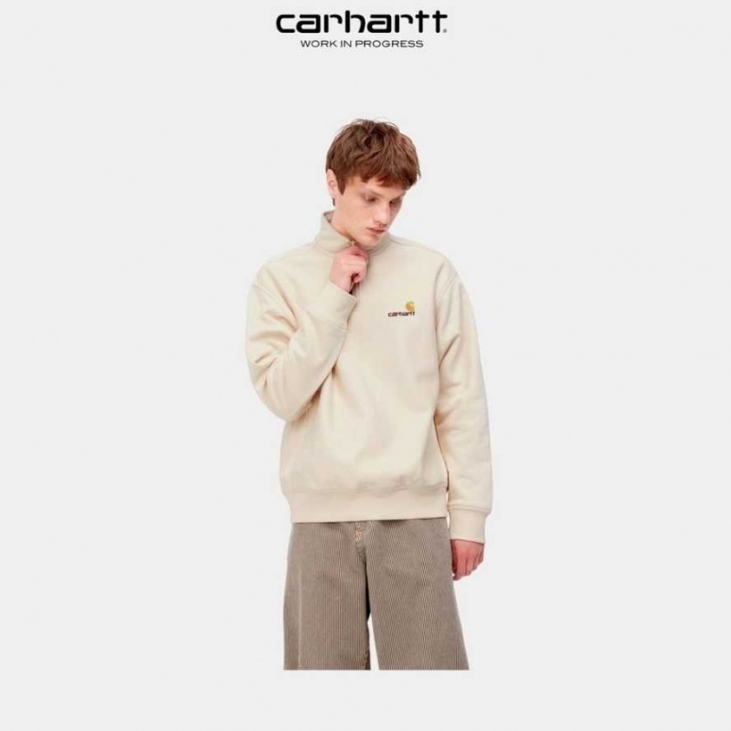 Carhartt Wip Half Zip American Script Sweatshirt Calico | SE0000280