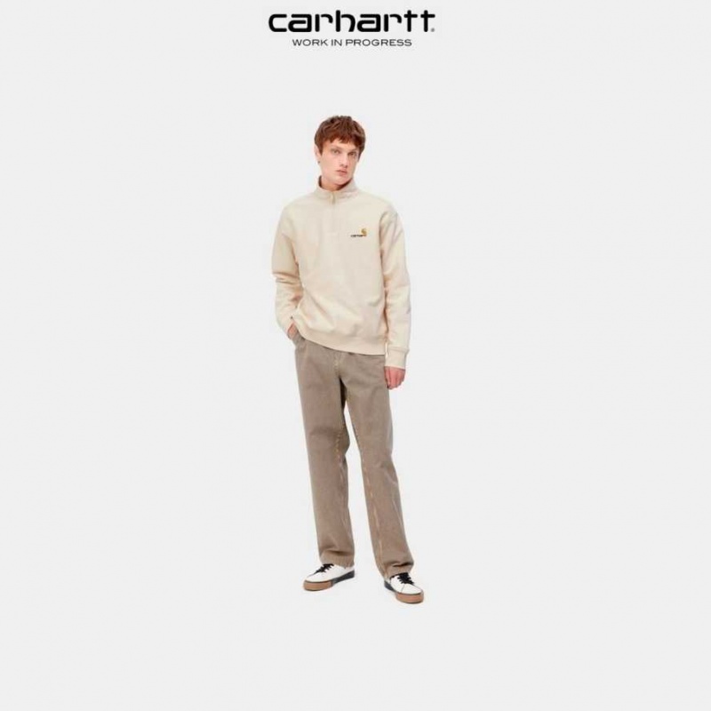 Carhartt Wip Half Zip American Script Sweatshirt Calico | SE0000280