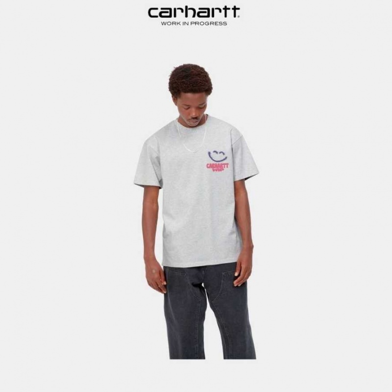 Carhartt Wip Happy Script T-Shirt Ash Heather | SE0000928