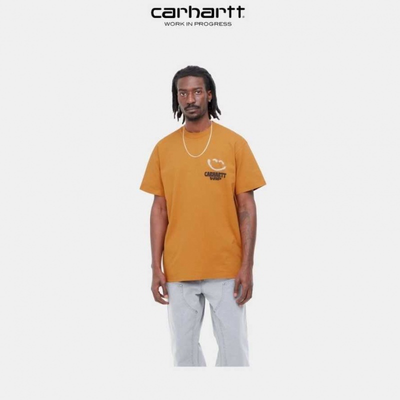 Carhartt Wip Happy Script T-Shirt Ochre | SE0000925