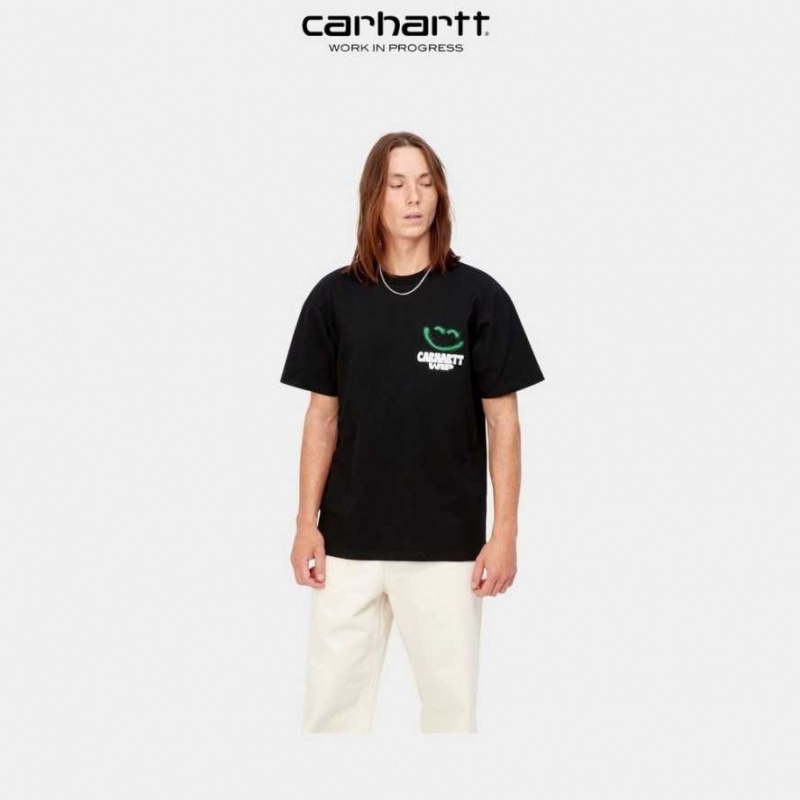 Carhartt Wip Happy Script T-Shirt Svarta | SE0000926