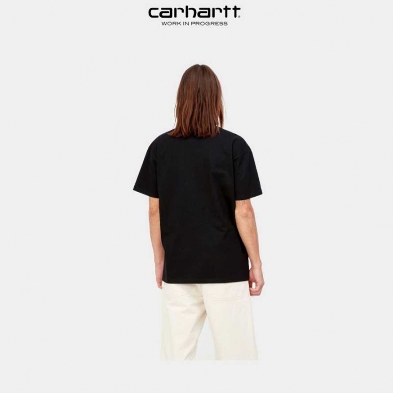 Carhartt Wip Happy Script T-Shirt Svarta | SE0000926