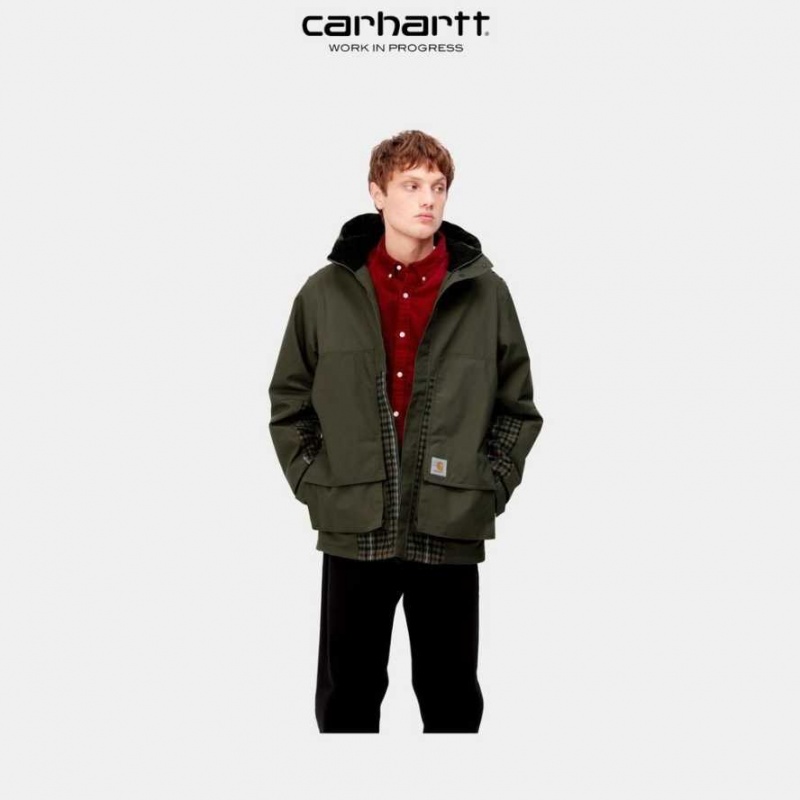 Carhartt Wip Highbury Check Jacket Cypress | SE0000034