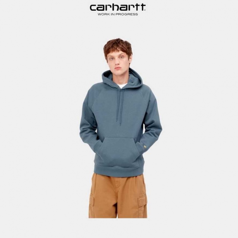 Carhartt Wip Hooded Chase Sweatshirt Blå | SE0000308