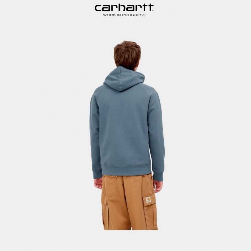 Carhartt Wip Hooded Chase Sweatshirt Blå | SE0000308