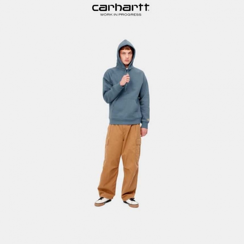 Carhartt Wip Hooded Chase Sweatshirt Blå | SE0000308