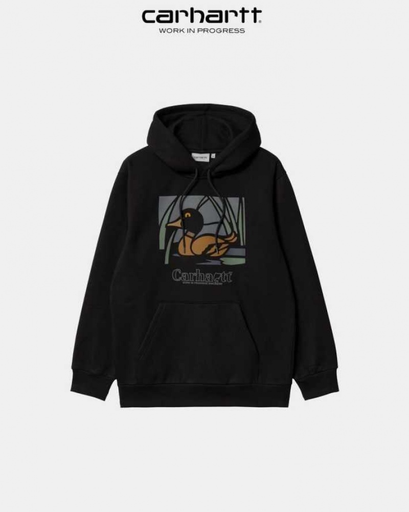 Carhartt Wip Hooded Duck Pond Sweatshirt Svarta | SE0000314