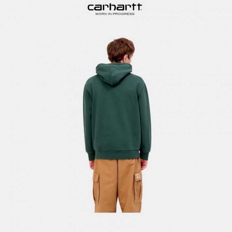 Carhartt Wip Hooded Duck Pond Sweatshirt Juniper | SE0000316