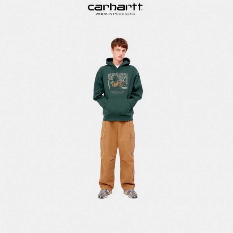 Carhartt Wip Hooded Duck Pond Sweatshirt Juniper | SE0000316