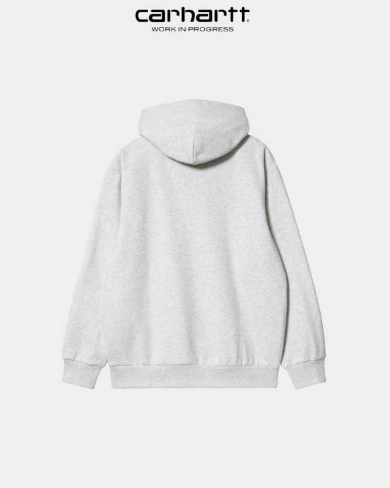 Carhartt Wip Hooded Happy Script Sweatshirt Ash Heather | SE0000318