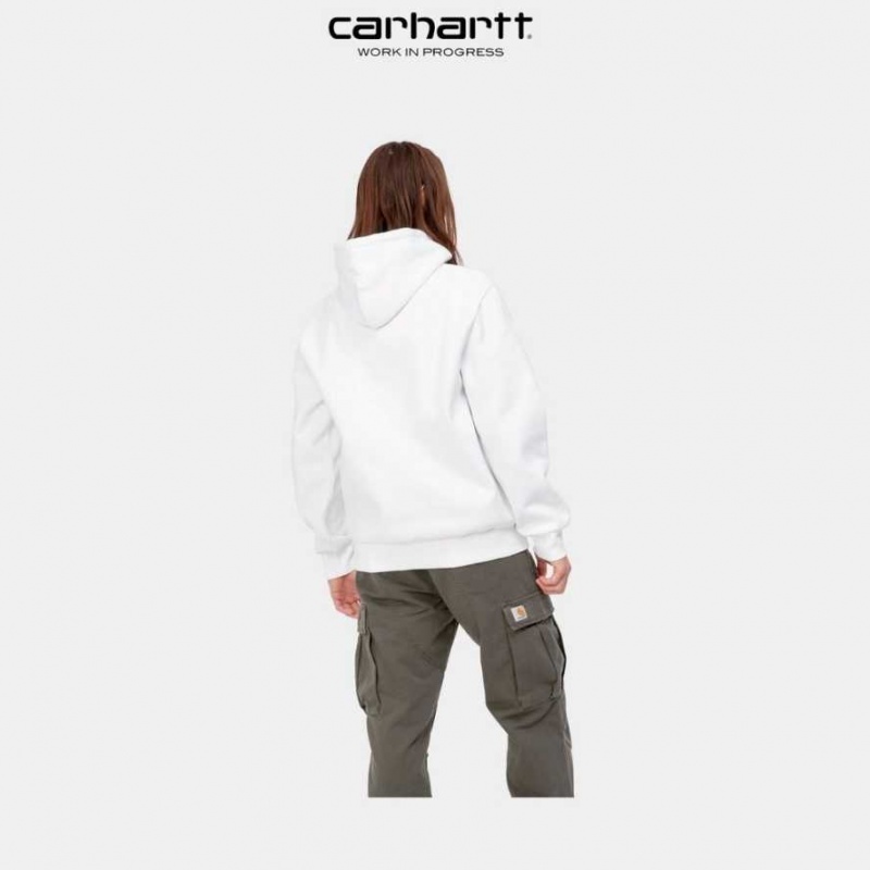 Carhartt Wip Hooded Happy Script Sweatshirt Vita | SE0000319