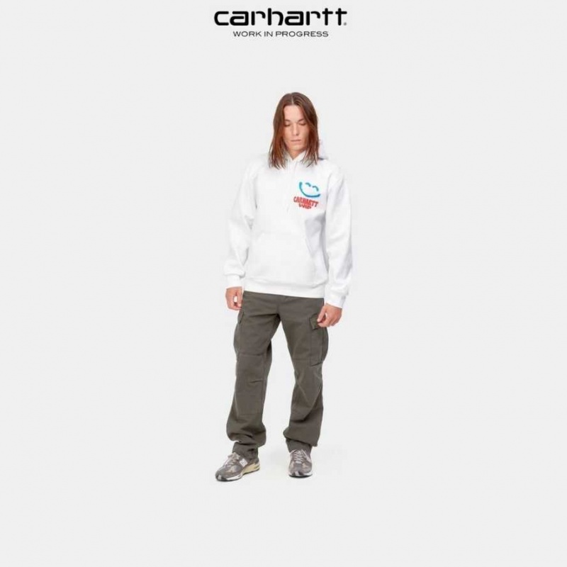 Carhartt Wip Hooded Happy Script Sweatshirt Vita | SE0000319