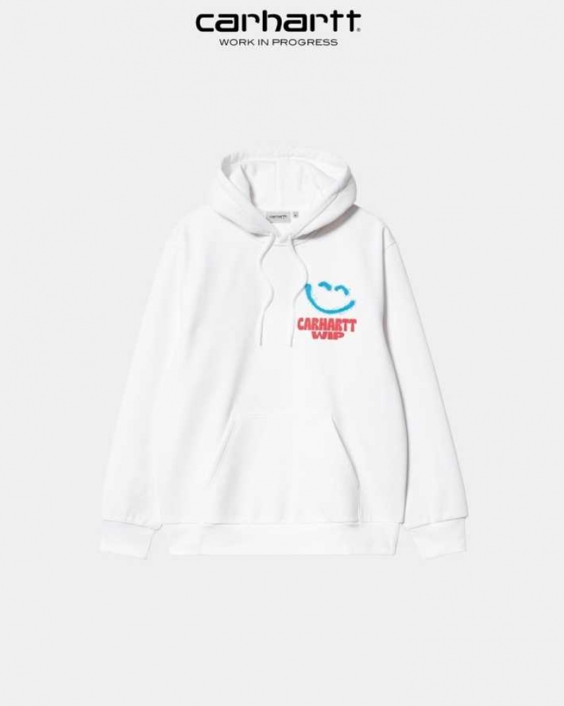 Carhartt Wip Hooded Happy Script Sweatshirt Vita | SE0000319