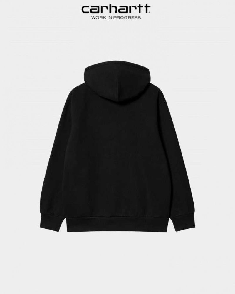 Carhartt Wip Hooded Happy Script Sweatshirt Svarta | SE0000320