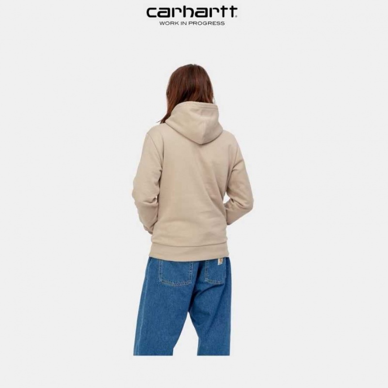 Carhartt Wip Hooded Script Embroidery Sweatshirt Wall | SE0000330