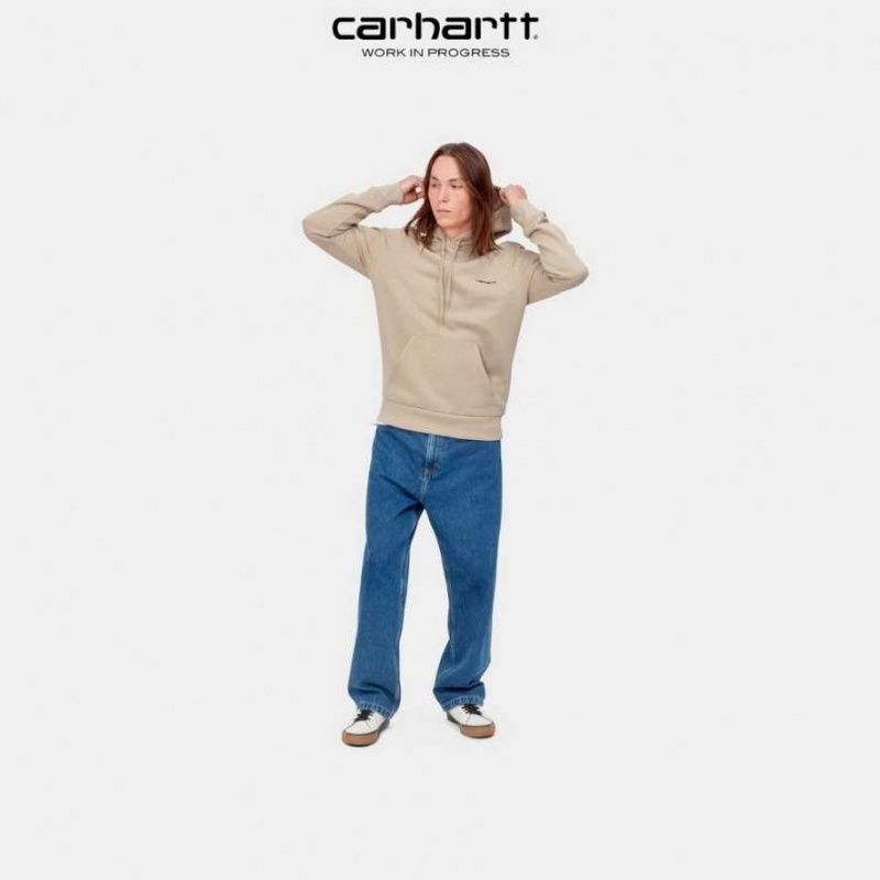 Carhartt Wip Hooded Script Embroidery Sweatshirt Wall | SE0000330