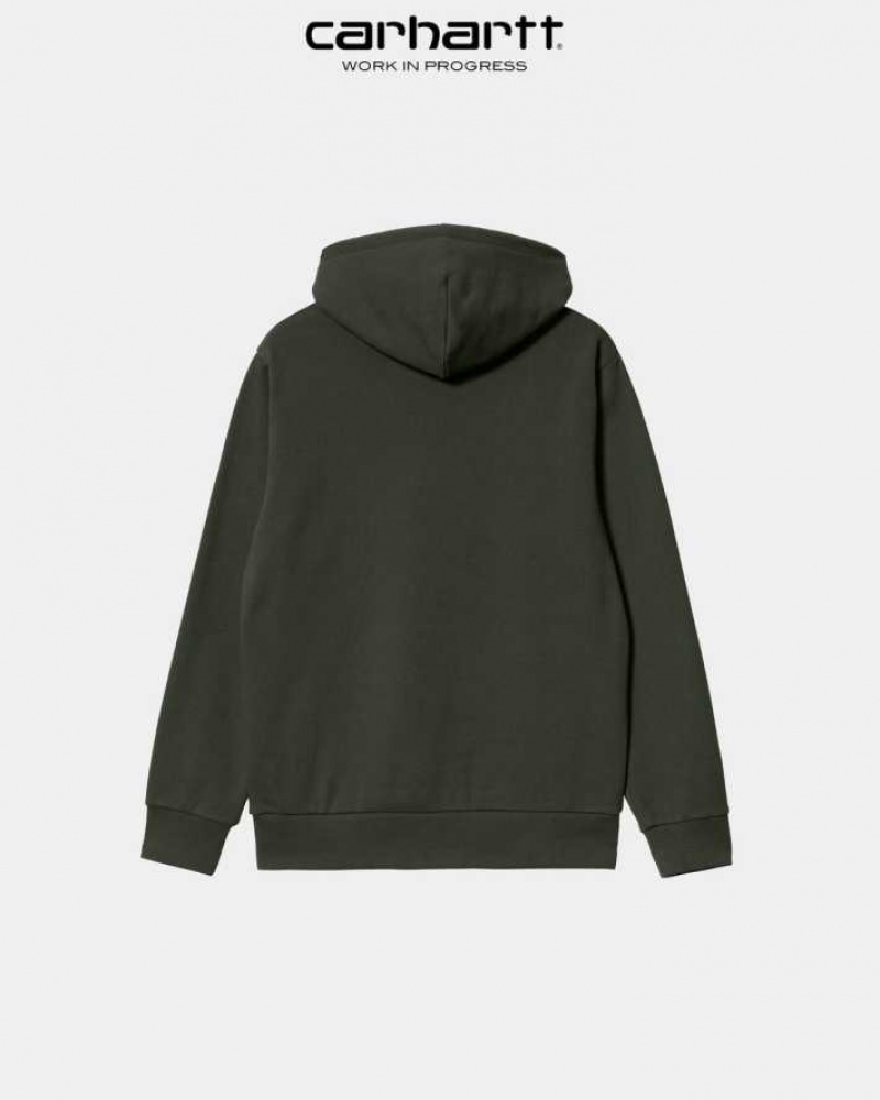 Carhartt Wip Hooded Script Embroidery Sweatshirt Boxwood | SE0000331