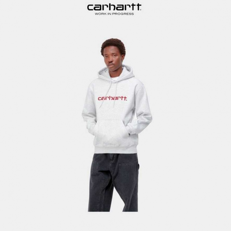 Carhartt Wip Hooded Sweatshirt Ash Heather / Rocket | SE0000287