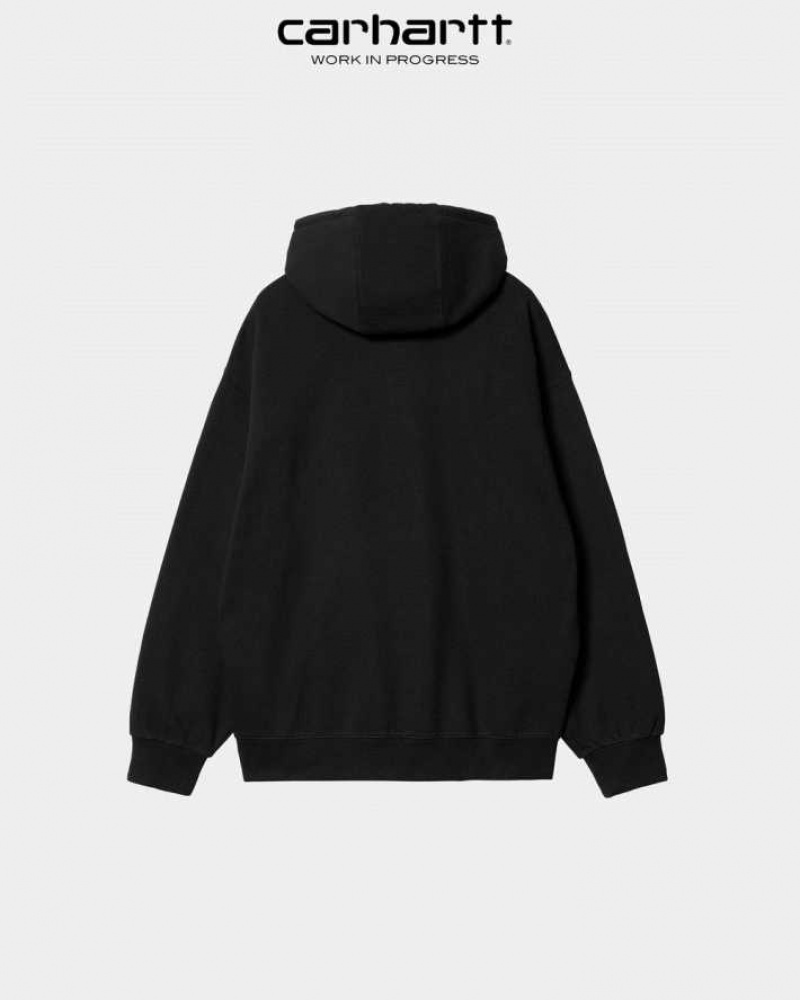 Carhartt Wip Hooded Wade Half Zip Sweatshirt Svarta | SE0000348