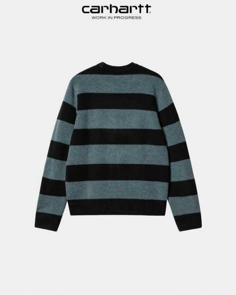 Carhartt Wip Jagger Stripe Tröja Blå | SE0000353