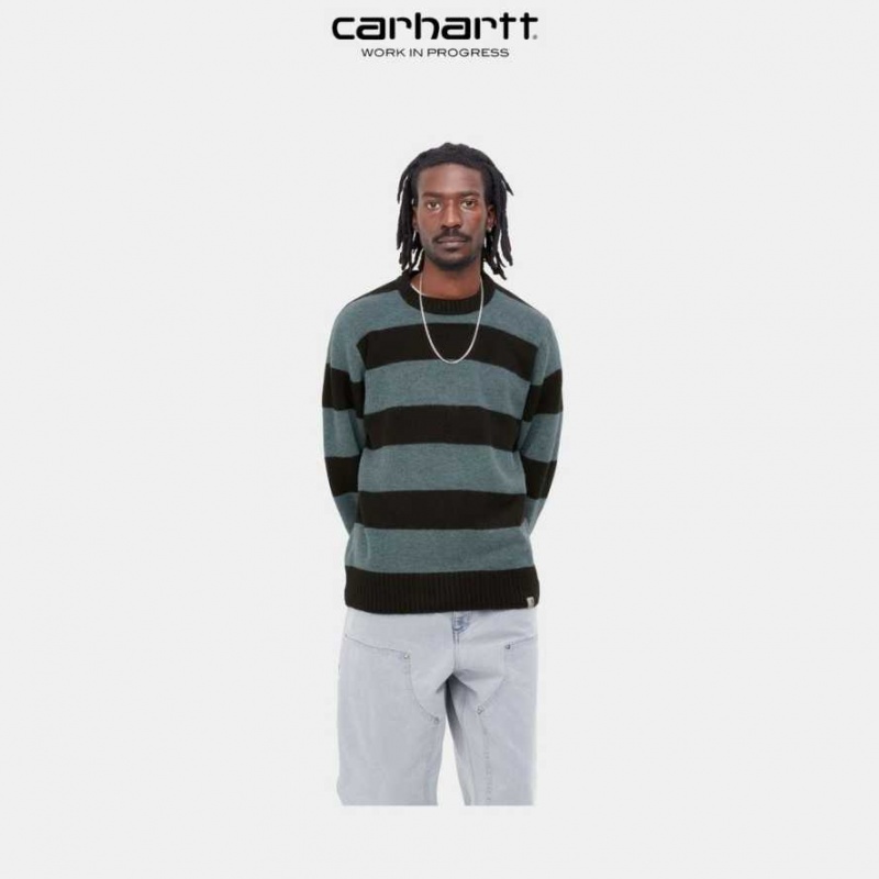 Carhartt Wip Jagger Stripe Tröja Blå | SE0000353