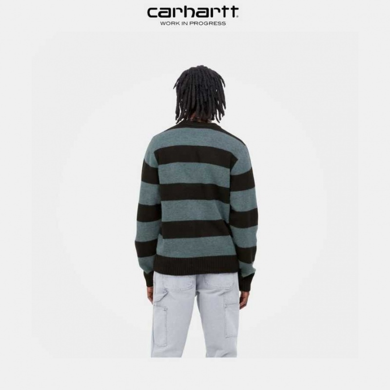 Carhartt Wip Jagger Stripe Tröja Blå | SE0000353