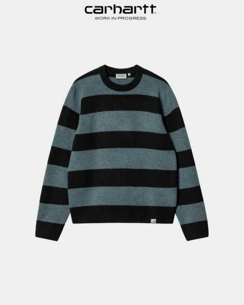 Carhartt Wip Jagger Stripe Tröja Blå | SE0000353