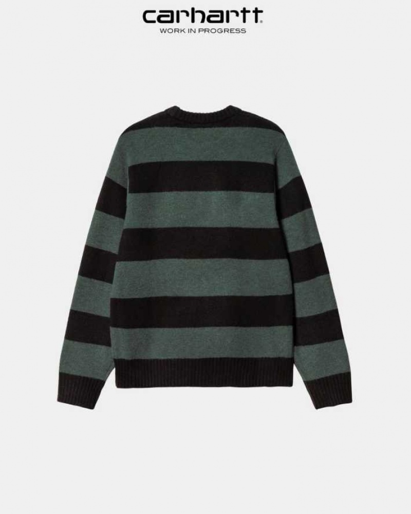 Carhartt Wip Jagger Stripe Tröja Juniper Heather | SE0000352