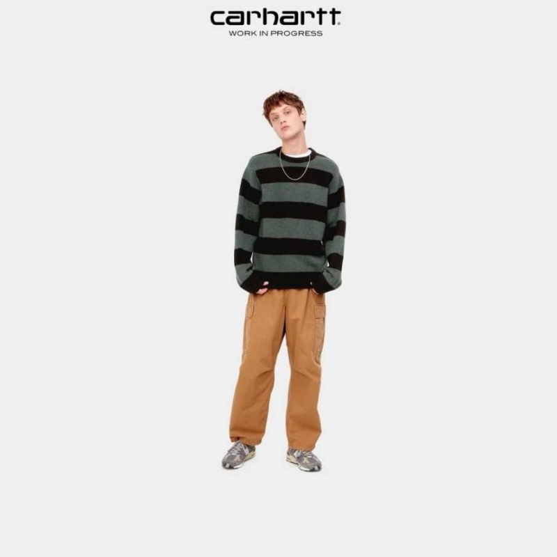 Carhartt Wip Jagger Stripe Tröja Juniper Heather | SE0000352