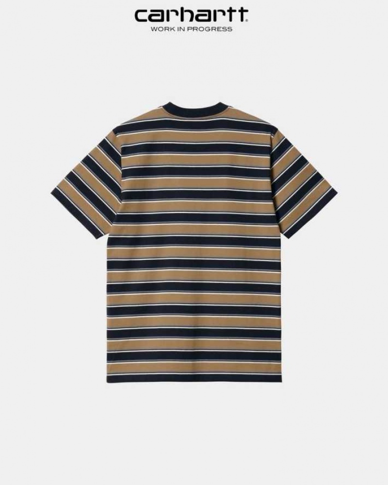 Carhartt Wip Leone Stripe T-Shirt Buffalo | SE0000938