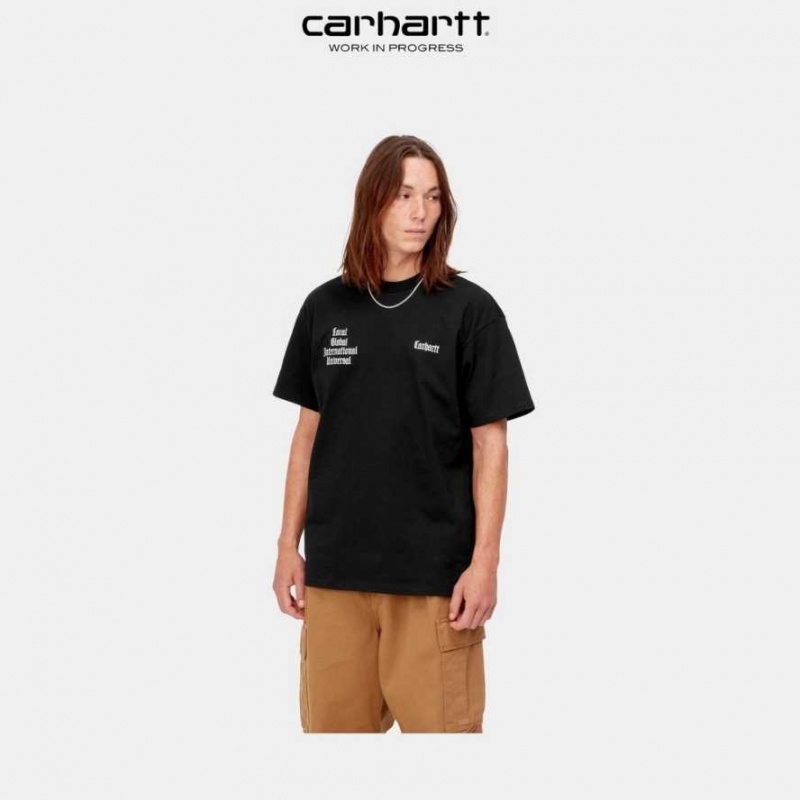 Carhartt Wip Letterman T-Shirt Svarta | SE0000940