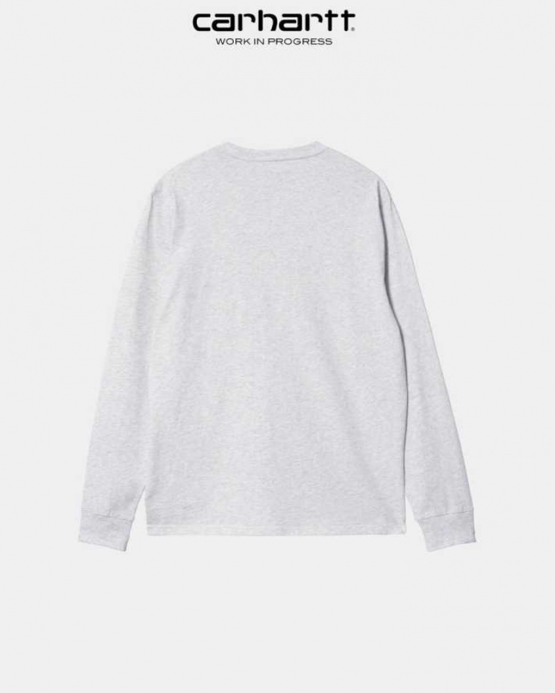 Carhartt Wip Long Sleeve Pocket T-Shirt Ash Heather | SE0000959