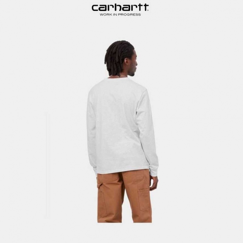 Carhartt Wip Long Sleeve Pocket T-Shirt Ash Heather | SE0000959