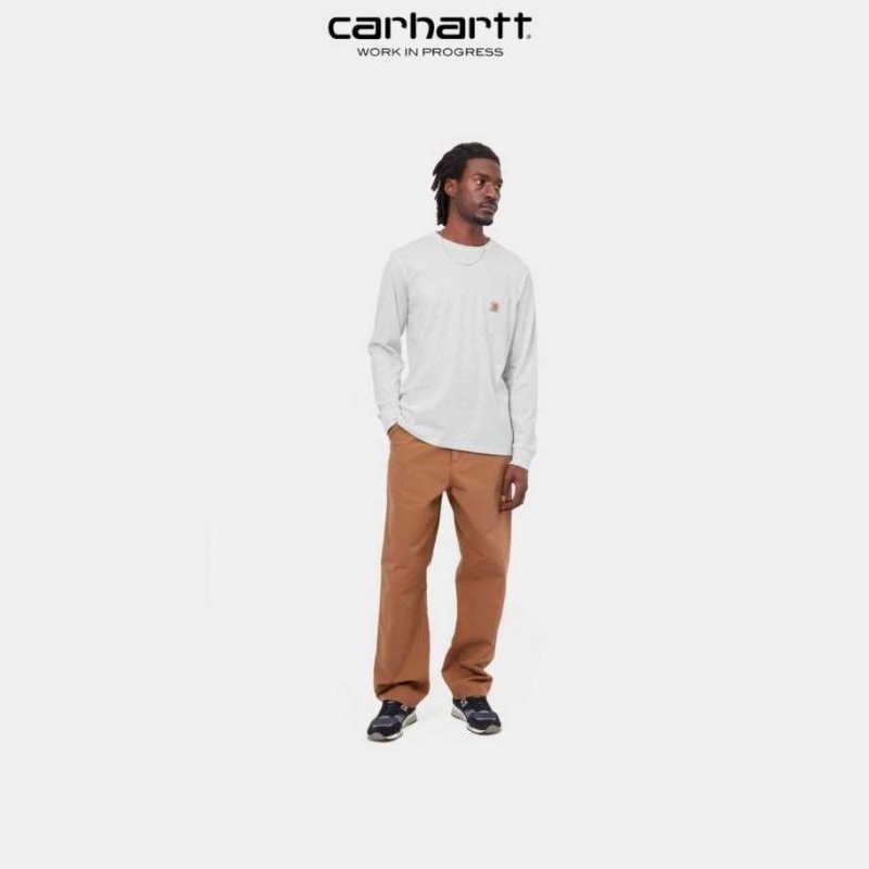 Carhartt Wip Long Sleeve Pocket T-Shirt Ash Heather | SE0000959