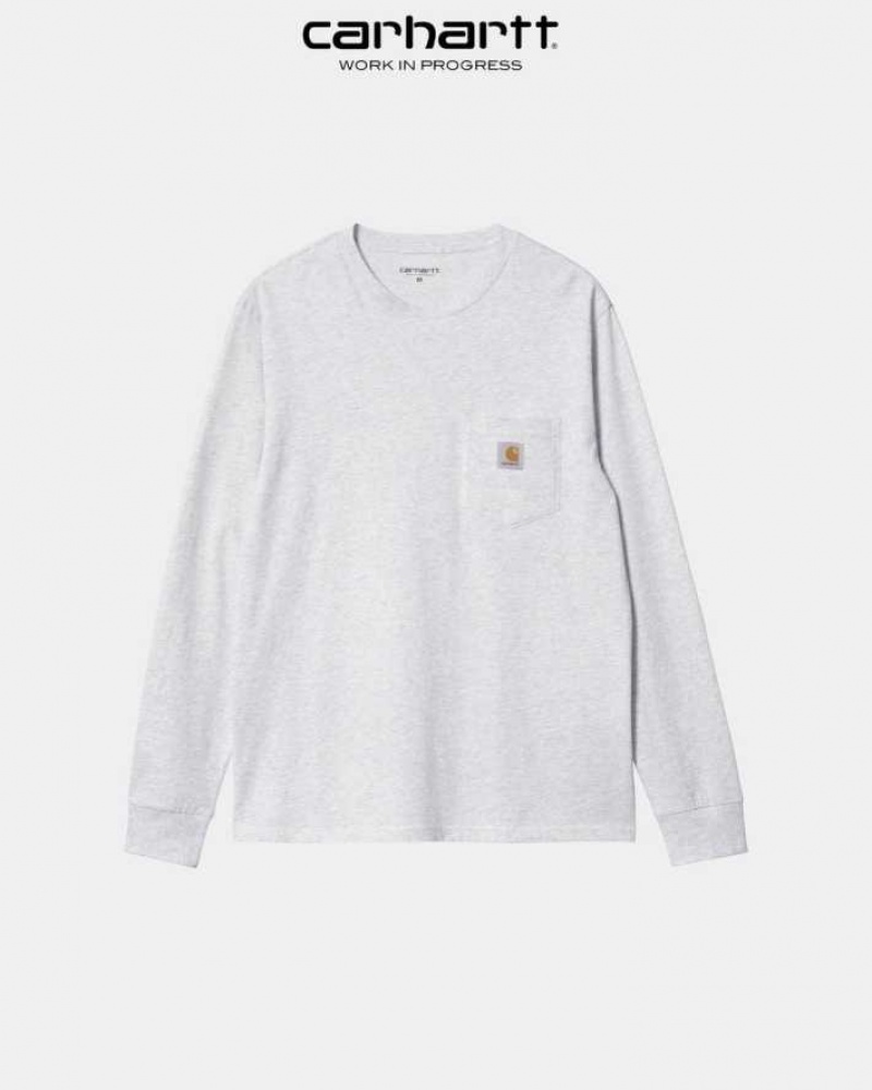 Carhartt Wip Long Sleeve Pocket T-Shirt Ash Heather | SE0000959