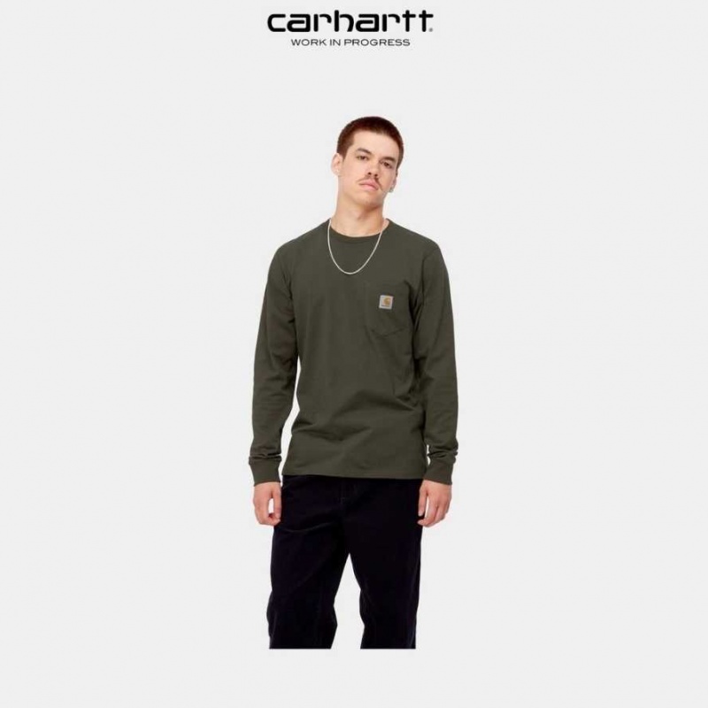 Carhartt Wip Long Sleeve Pocket T-Shirt Cypress | SE0000950