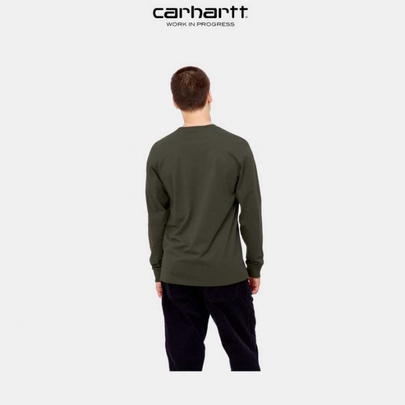 Carhartt Wip Long Sleeve Pocket T-Shirt Cypress | SE0000950