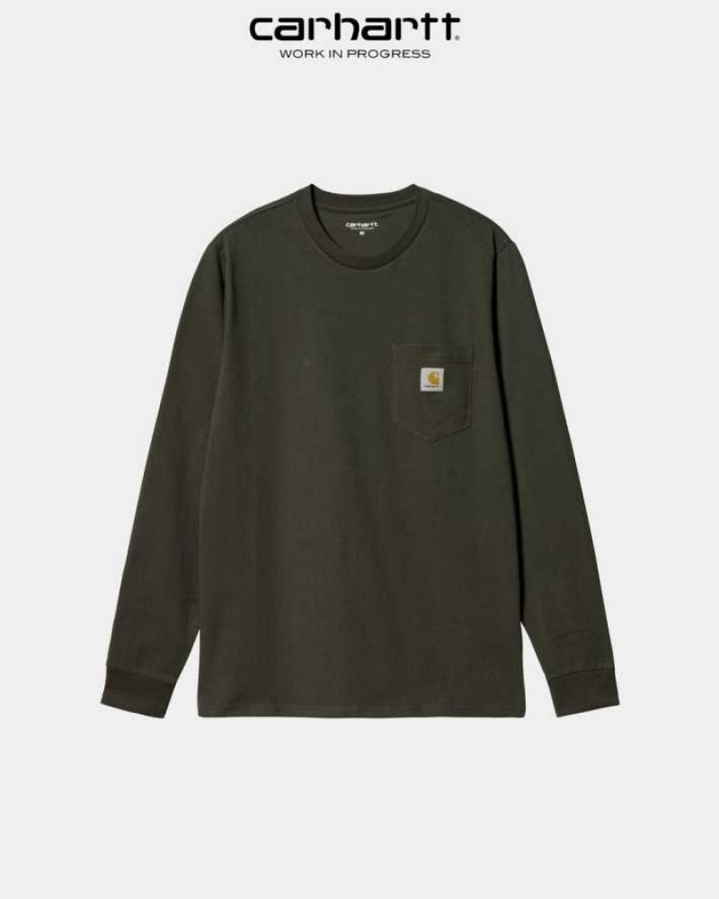 Carhartt Wip Long Sleeve Pocket T-Shirt Cypress | SE0000950